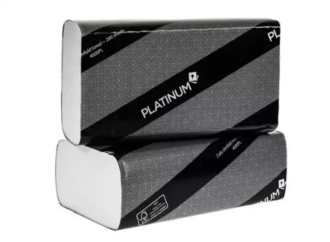 Picture of PLATINUM HAND TOWEL SLIMLINE 2 PLY 230X220MM 200 SHEET CARTON 20