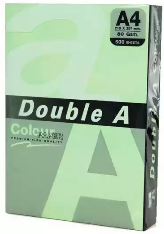 Picture of DOUBLE A COLOURS A4 COPY PAPER 80GSM EMERALD PACK 500 SHEETS