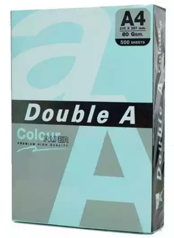 Picture of DOUBLE A COLOURS A4 COPY PAPER 80GSM OCEAN PACK 500 SHEETS