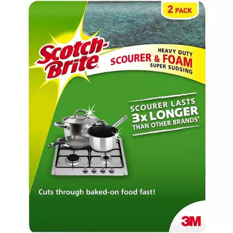 Picture of SCOTCH-BRITE HEAVY DUTY FOAM SCRUB PACK 2