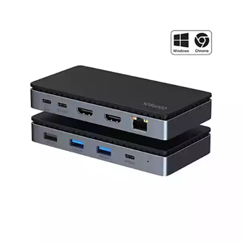 Picture of COMSOL USB-C TO DUAL 4K HDMI MONITOR 9 PORT DOCKING STATION GREY