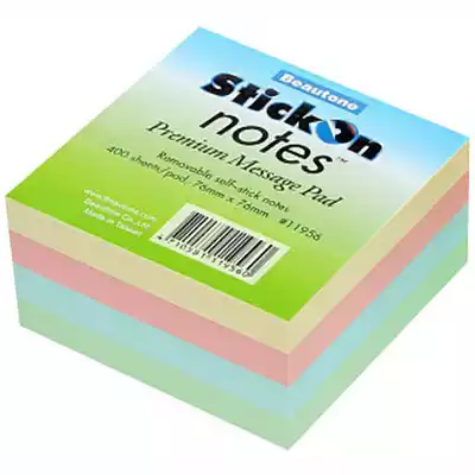 Picture of STICK-ON NOTES CUBE 400 SHEETS 76 X 76MM PASTEL