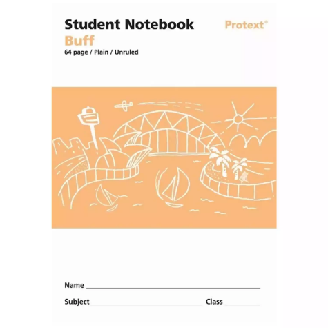 Picture of PROTEXT STUDENT BOOK (BUFF) BLANK (UNRULED) PORTRAIT 64PG