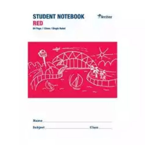 Picture of PROTEXT STUDENT BOOK (RED) 12MM SINGLE RULED PORTRAIT 64PG