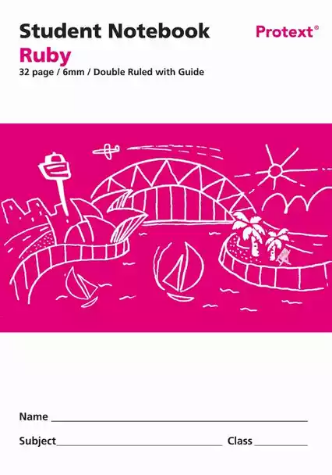 Picture of PROTEXT STUDENT BOOK (RUBY) 6MM DOUBLE RULED WITH GUIDE PORTRAIT 32PG