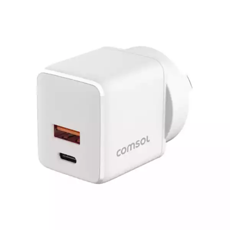 Picture of COMSOL DUAL PORT USB GAN WALL CHARGER 35W WHITE