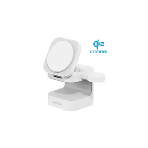 Picture of COMSOL QI2 MAGNETIC WIRELESS CHARGING 3-IN-1 DOCK WHITE