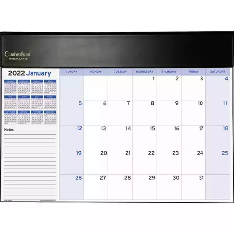 Picture of CUMBERLAND 2022 TABLE PLANNER MONTH TO VIEW 380 X 510MM BLACK