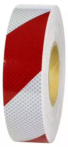 Picture of HUSKY REFLECTIVE TAPE CLASS 1 5015 48MM X 45M RED/WHITE LEFT STRIPE