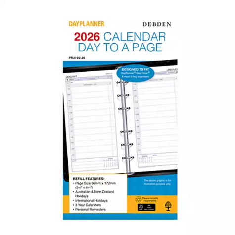 Picture of DEBDEN DAYPLANNER PR2100 PERSONAL EDITION REFILL DAY TO PAGE