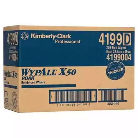 Picture of KIMBERLY CLARK WYPALL X50 BLUE SINGLE SHEET WIPER BOX 250