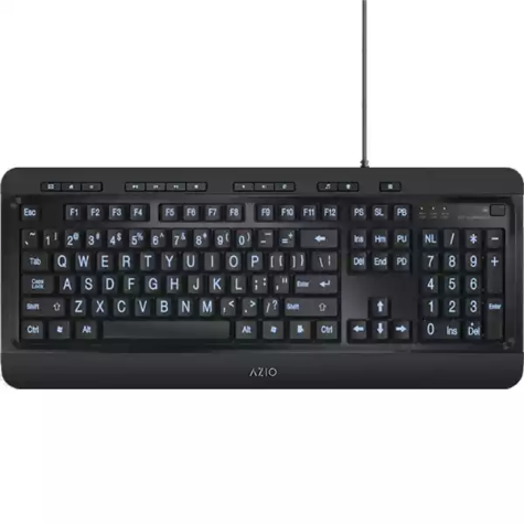 Picture of AZIO KB505U VISION LARGE PRINT WIRED KEYBOARD BLACK