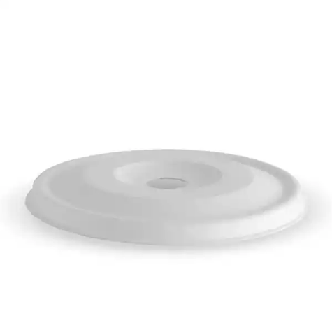 Picture of BIOPAK BIOCUP COLD PAPER FLAT LIDS PLANT FIBRE PULP 105MM WHITE PACK 50