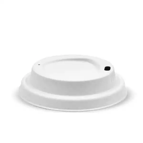 Picture of BIOPAK BIOCUP LID PLANT FIBRE 80MM SMALL WHITE PACK 50