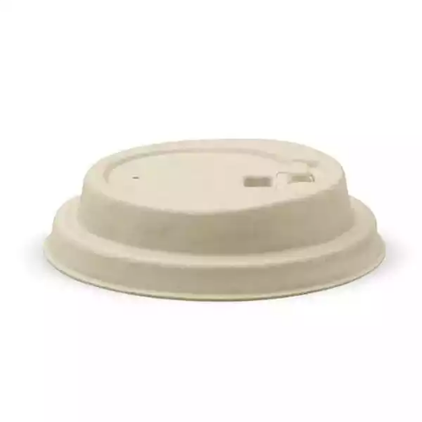 Picture of BIOPAK BIOCUP LID RECLOSABLE PLANT FIBRE 80MM SMALL NATURAL PACK 50
