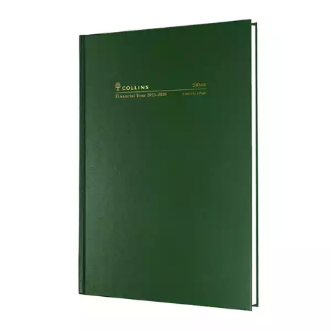 Picture of COLLINS 28M4.P40 FINANCIAL YEAR DIARY 2 DAYS TO PAGE A5 GREEN