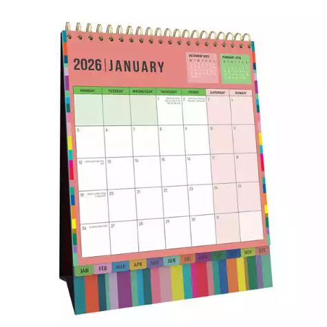 Picture of COLLINS EDGE RAINBOW DESK CALENDAR EDDC MONTH TO VIEW 220 X 175MM
