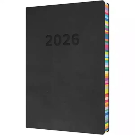 Picture of COLLINS RAINBOW EDGE ED151.U96 DIARY DAY TO PAGE A5 CHARCOAL