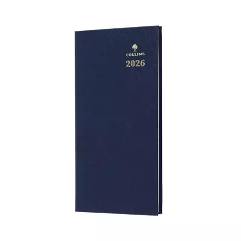 Picture of COLLINS STERLING SLIMLINE 373P.P59 DIARY WEEK TO VIEW B6/7 PORTRAIT BLUE