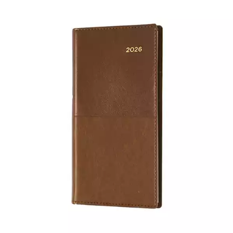 Picture of COLLINS VANESSA SLIMLINE 375.V90 DIARY WEEK TO VIEW B6/7 LANDSCAPE TAN