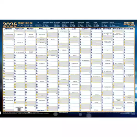 Picture of COLLINS WRITERAZE 10600 QC2 EXECUTIVE YEAR PLANNER LAMINATED ROLL UP 500 X 700MM
