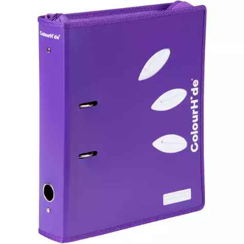 Picture of COLOURHIDE ZIPPER LEVER ARCH FILE 70MM A4 PURPLE