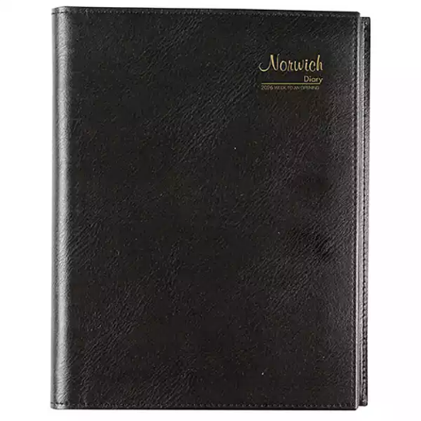 Picture of CUMBERLAND NORWICH 57S SPIRAL DIARY PVC WEEK TO VIEW A5 BLACK