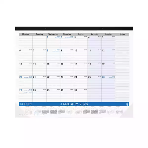 Picture of DEBDEN TABLE TOP PLANNER 3901.C59 MONTH TO VIEW 432 X 560MM