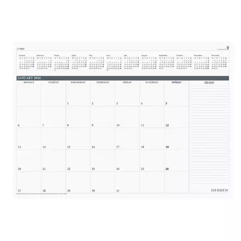 Picture of DEBDEN TABLE TOP PLANNER 3902.CRF REFILL PAD MONTH TO VIEW 370 X 530MM