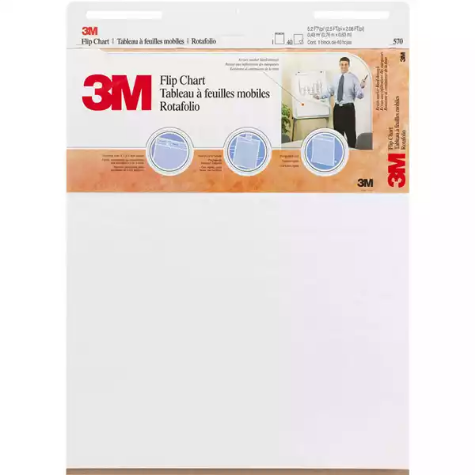 Picture of POST-IT 570 PREMIUM FLIPCHART PAD 70GSM 40 SHEETS 635 X 762MM WHITE