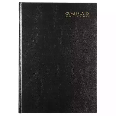 Picture of CUMBERLAND 41ECBK CASEBOUND DIARY DAY TO PAGE A4 BLACK