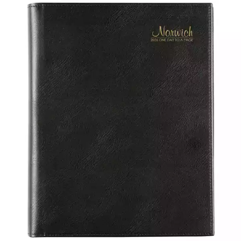 Picture of CUMBERLAND NORWICH 91S SPIRAL DIARY PVC DAY TO PAGE QUARTO BLACK