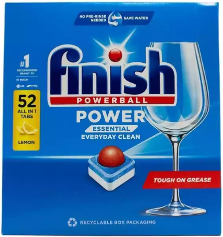 Picture of FINISH POWERBALL POWER ESSENTIAL DISHWASHER TABLETS LEMON PACK 52