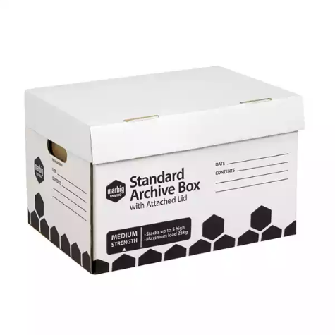 Picture of MARBIG ENVIRO ARCHIVE BOX ATTACHED LID WHITE