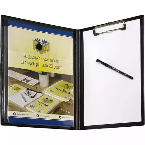 Picture of MARBIG INSERT CLIPFOLDER EXPANDING POCKET PP A4 BLACK