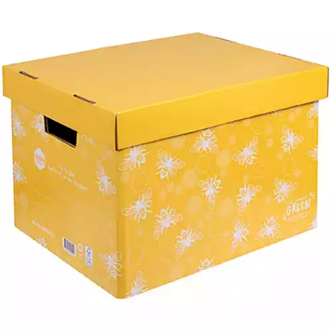 Picture of MARBIG WE MEAN GREEN ENVIRO ARCHIVE BOX HONEYBEE YELLOW