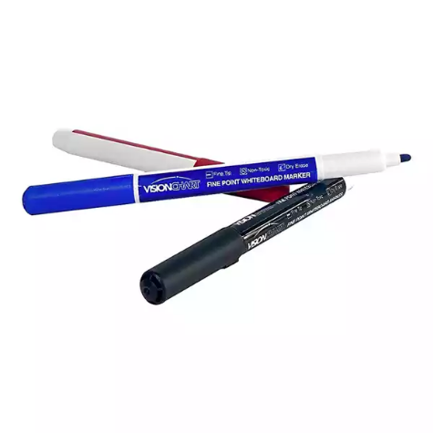 Picture of VISIONCHART WHITEBOARD MARKERS FINE POINT ASSORTED PACK 3