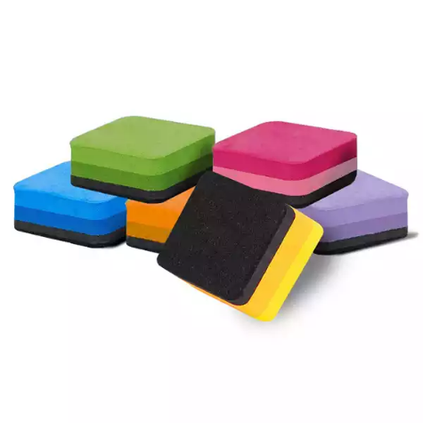Picture of VISIONCHART WHITEBOARD ERASERS 50 X 50MM ASSORTED COLOURS PACK 12