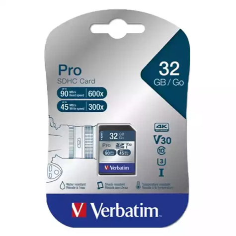 Picture of VERBATIM PRO SDHC SD CARD 32GB