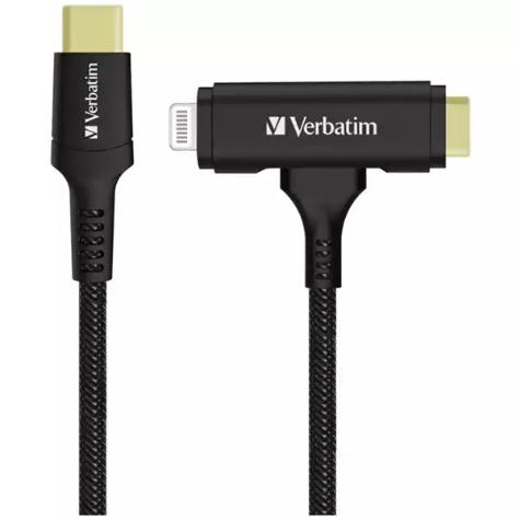 Picture of VERBATIM USB-C AND LIGHTNING 2IN1 CABLE 1.2M BLACK