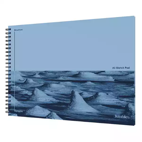 Picture of JUMBLE AND CO STRUCTURE SQUIGGLES SKETCH PAD A3 BLUE