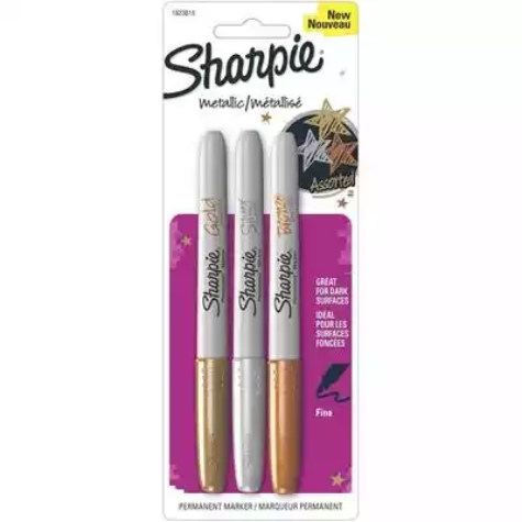 Picture of SHARPIE PERMANENT MARKER BULLET FINE 1.0MM METALLIC ASSORTED GOLD/SILVER/BRONZE PACK 3