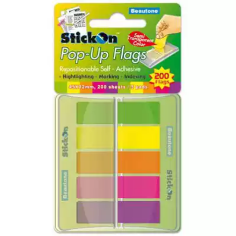 Picture of STICK-ON POP UP FLAGS 40 SHEETS 45 X 12MM ASSORTED PACK 5