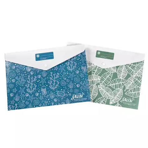 Picture of MARBIG WE MEAN GREEN ENVIRO DOCUMENT WALLET PP A4 ASSORTED