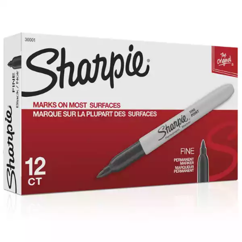 Picture of SHARPIE PERMANENT MARKER BULLET FINE 1.0MM BLACK BOX 12